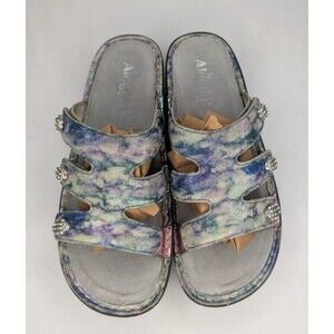 ALEGRIA Venice Impressionista Walking Sandal Size 40 size 9.5 Women’s Silver